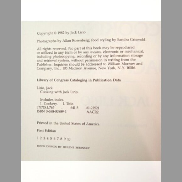 Vintage Cooking with Jack Lirio Cookbook Hardback 276 Pages - Picture 3 of 4